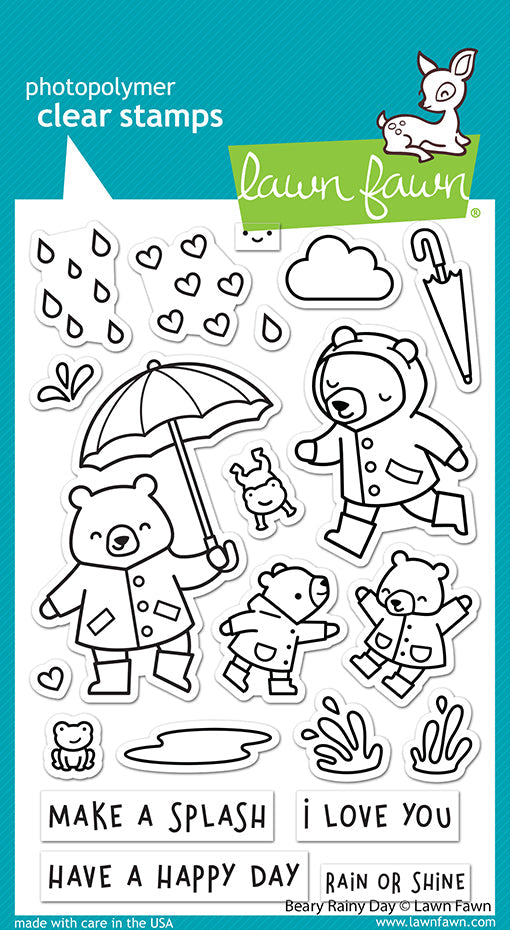 LF2774 Beary Rainy Day Clear Stamps