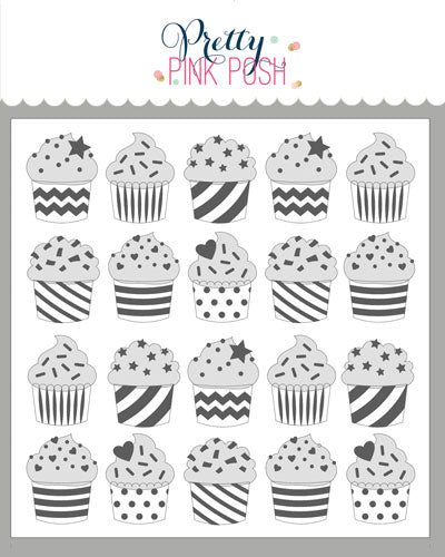 Layered Cupcakes Stencil (3 Pack)