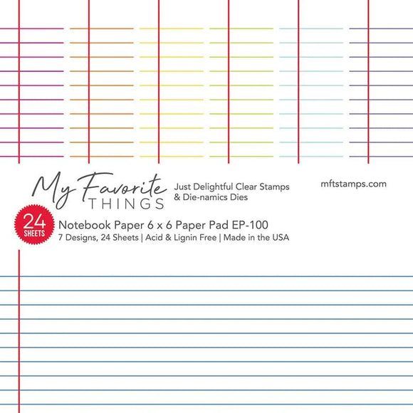 EP-100 Notebook Paper 6 x 6 Paper Pad