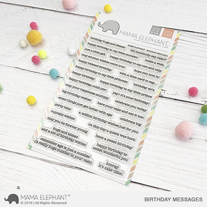 Mama Elephant Birthday Message Stamp Set