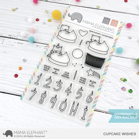Mama Elephant Cupcake Wishes Stamp Set