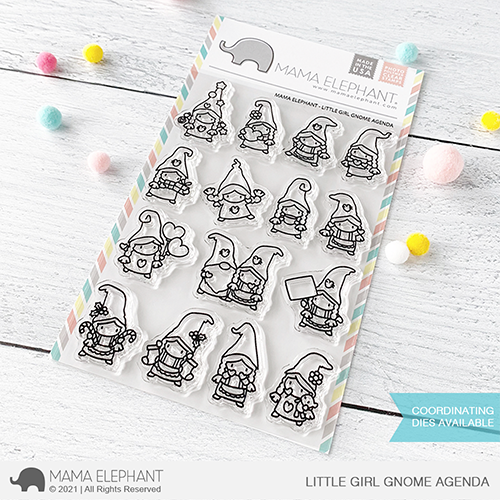 Mama Elephant Little Girl Gnome Agenda Stamp Set
