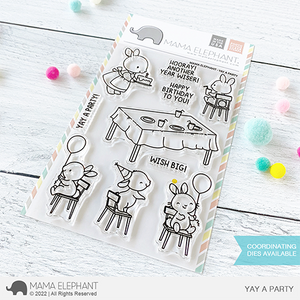 Mama Elephant Yay a Party Clear Stamps