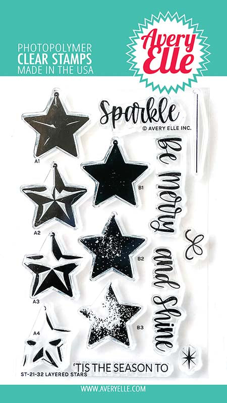 Avery Elle Layered Stars Clear Stamp Set