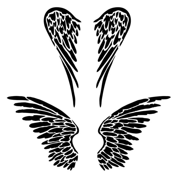 TCW616 Mini Angel Wings 6 x 6 Stencil