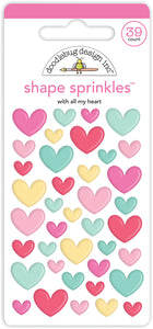 Doodlebug Sprinkles Adhesive Enamel Shapes - With All My Heart