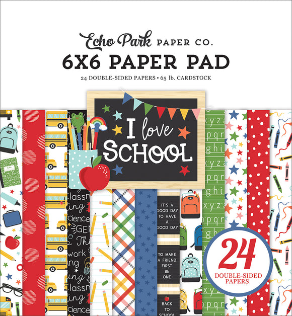 I Love School 6 x 6 Paper Pad