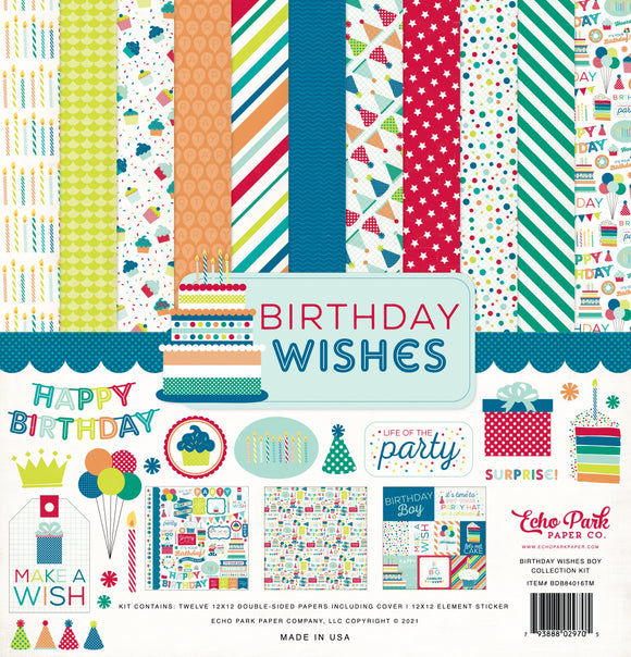 Echo Park Birthday Wishes (Boy) 12 x 12 Paper Pack