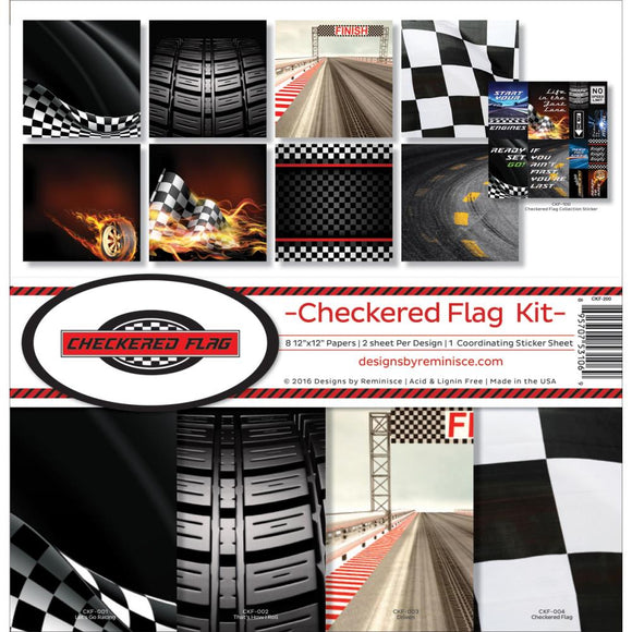 Designs by Reminisce - Checkered Flag 12 x 12 kit