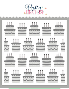 Layered Birthday Cakes Stencil