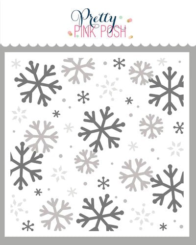 Layered Snowflakes Stencil