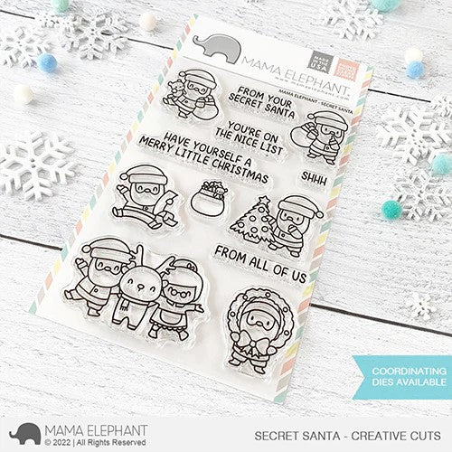 Mama Elephant Secret Santa Stamp Set