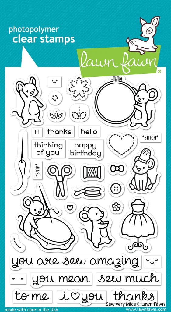 LF3061 Sew Very Mice Clear Stamp Set