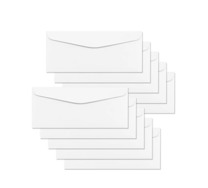 10 Slimline Envelopes - White