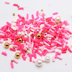 Pink Heart & Pearl Sprinkles Shaker Element