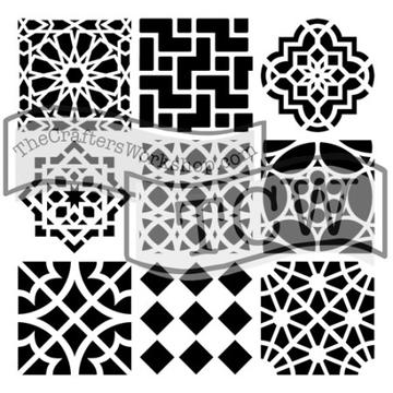 TCW385 Mini Moroccan Tiles 6 x 6 Stencil