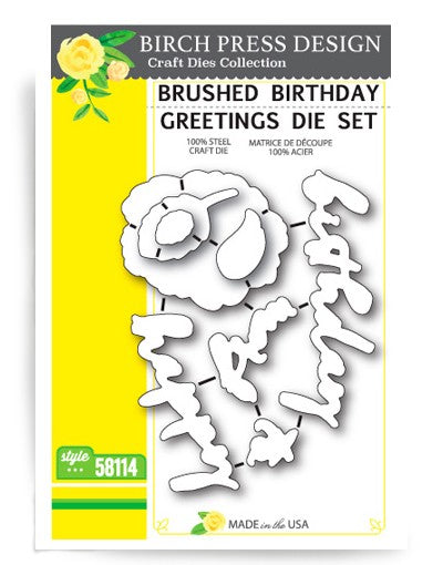 58114 Brushed Birthday Greetings die set